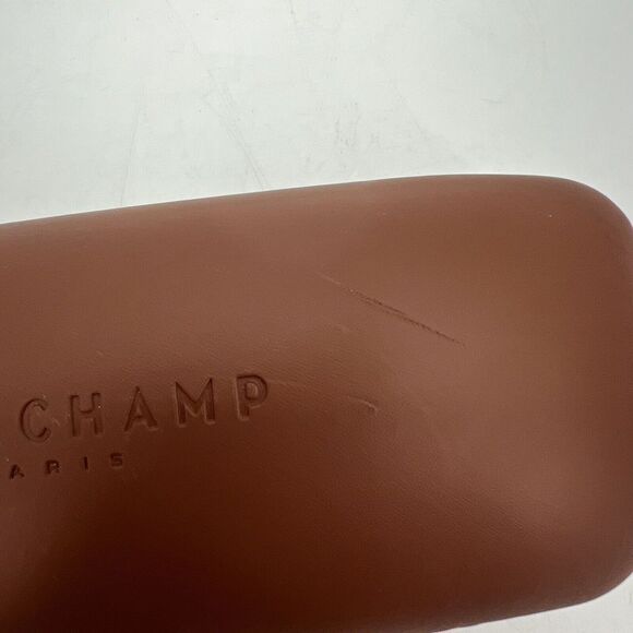 Longchamp Sunglasses Eyeglasses Case Only Clamshell Brown Hardcase - Picture 3 of 4